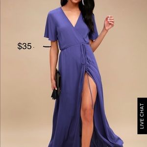 Lulu’s Maxi Wrap Dress Royal Blue M